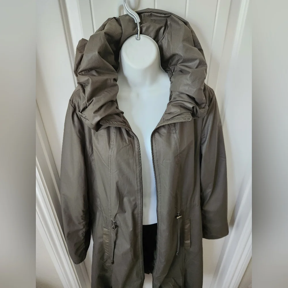Pile Ou Face Paris Lined Trench/Jacket size 8/T4 | Like New | Muted Green - Picture 3 of 14
